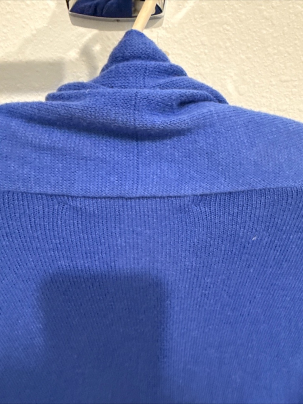 Blue Open-Front Women’s Sweater Cardigan by Caroline Grace, cotton and cashmere - Picture 2 of 6